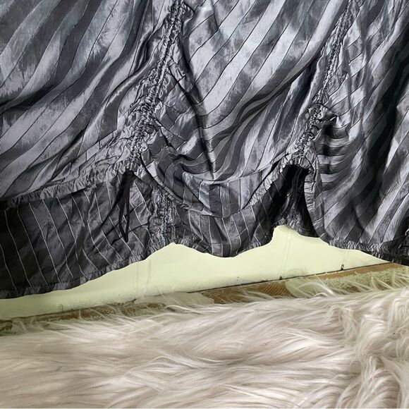 Hanna for La‎ Journee Lagenlook Metallic Stripe Satin Bustled Skirt Size 3 - Picture 4 of 7